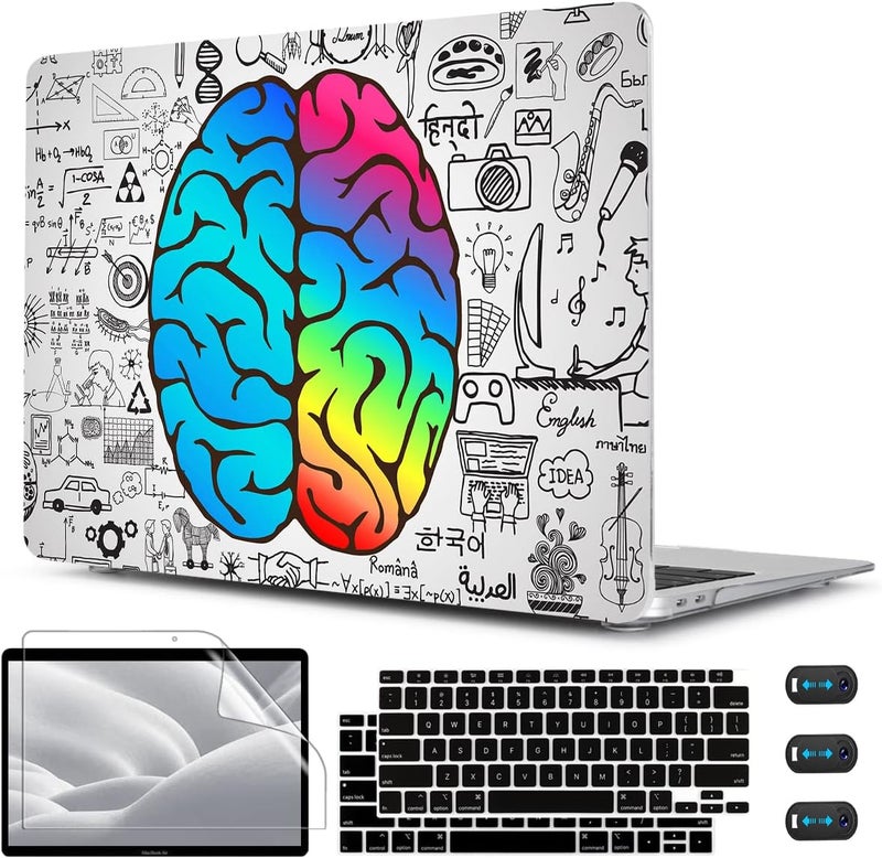 CISSOOK Compatible with MacBook Air 13 inch Case 2021 2020 2019 2018 Release Model A2337 M1 A2179 A1932, Plastic Hard Shell Case Brain Cover for MacBook Air 13 Inch with Touch ID, Great Brain - Image 1